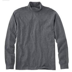 L.L. Bean Mens Gray Traditional Fit Cotton Classic Layer Turtleneck Size Large